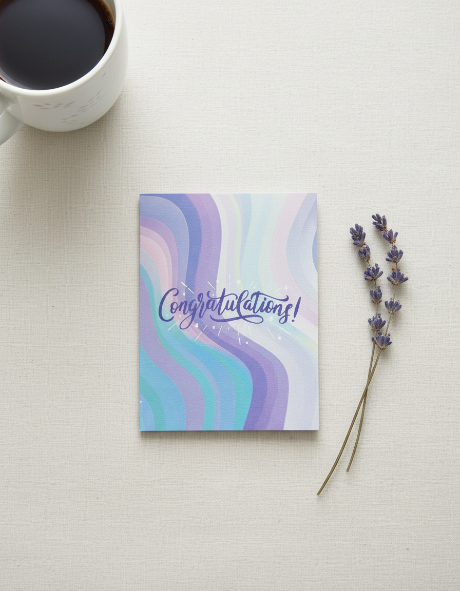 Rainbow Swirl Congratulations Card