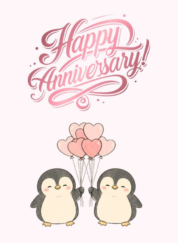 Penguin Pair Anniversary Card