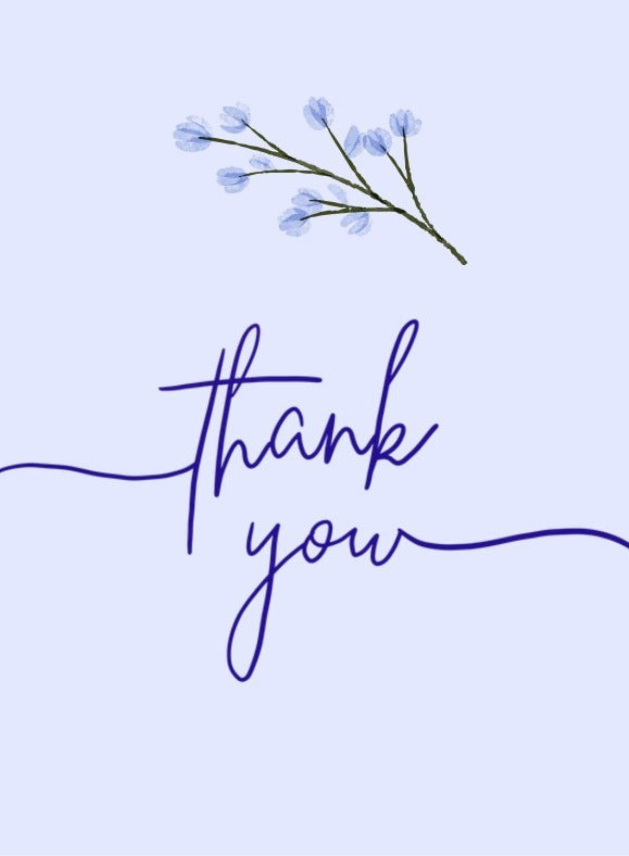 Blue Sprig Thank You Card