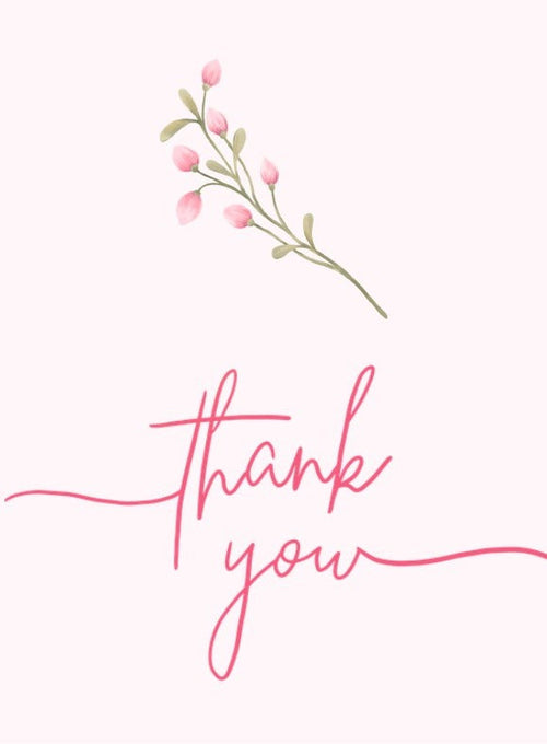 Blush Sprig Thank You Card