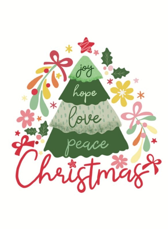 Joy Hope Love Peace Christmas Card